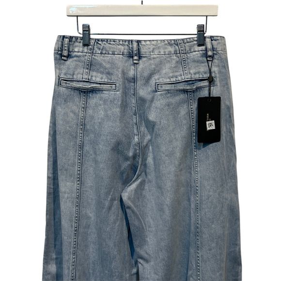 RAG & BONE WMNS 28 FEATHERWEIGHT ARIANNA CROPPED PALAZZO BLUE WIDE LEG JEANS NEW - Picture 9 of 14
